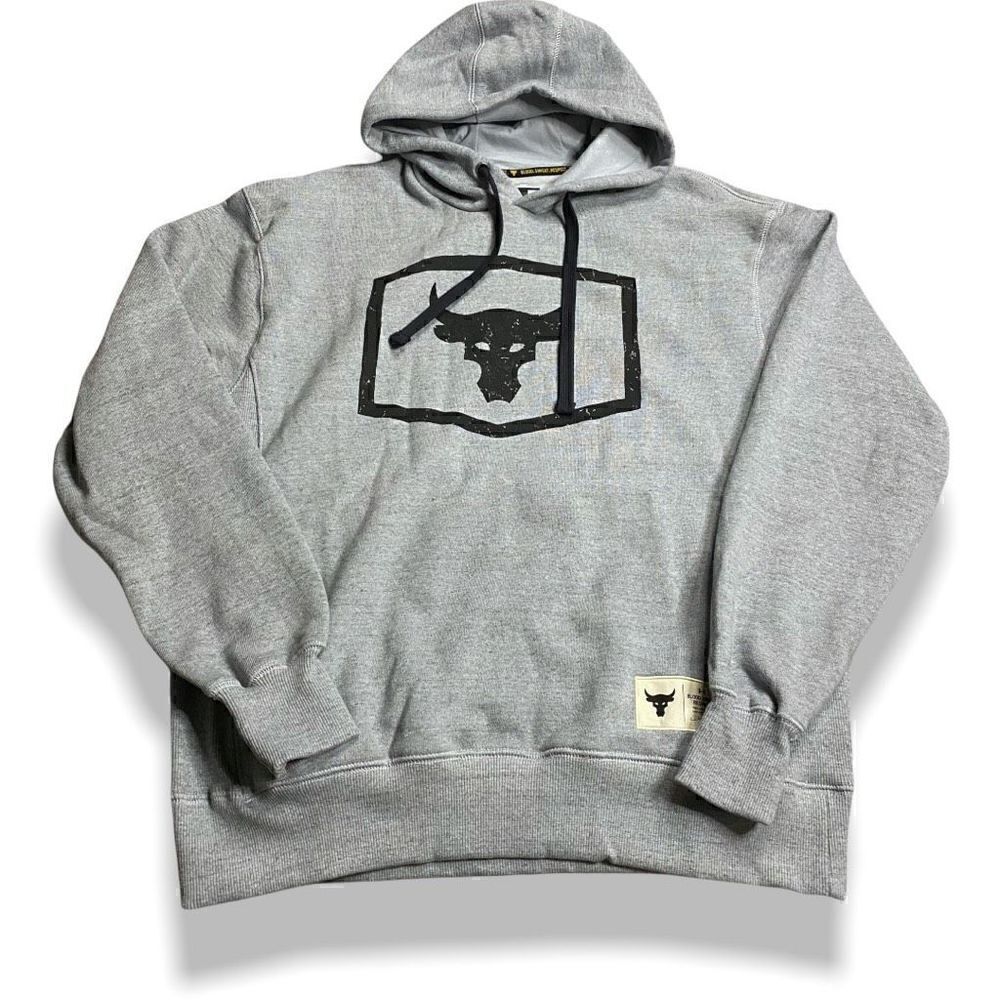 UNDER ARMOUR Project Rock Warm-Up Hoodie 1346067-011 Gray Black size L (a) New